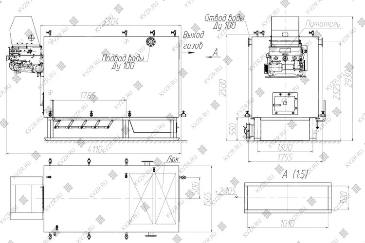 Чертеж котла КВм 1.4 с ЗП РПК